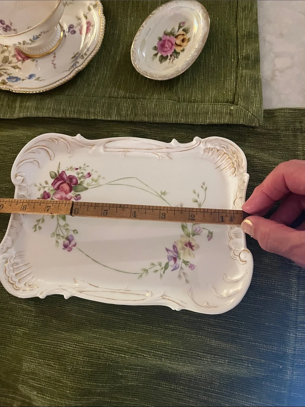 Vintage Mixed Lot 5 floral china pieces one= Limoges France one= German